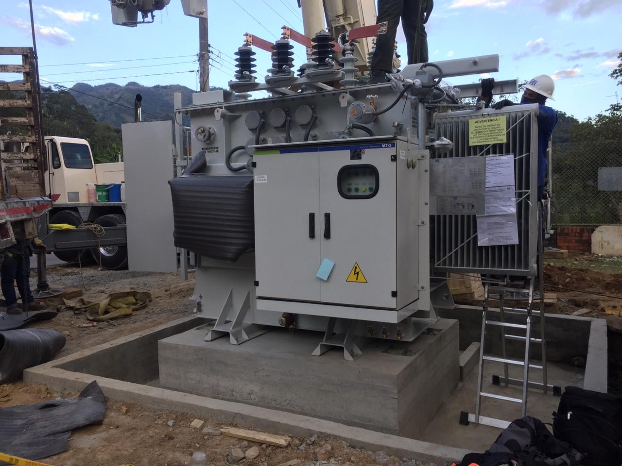 Instalacion Transformador electrico de respaldo 5MVA Media Tension Subestacion Chapeton Ibague Tolima